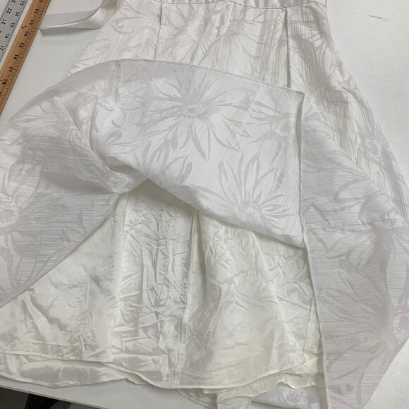 BCBG Paris Floral White Midi Dress Womens 10 Sleeveless Pleat Front Lined *READ - Picture 10 of 13